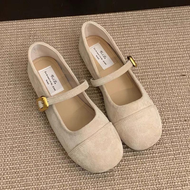 Shallow single shoes women's spring new retro gentle fairy Mary Jane women's shoes flat beanie shoes