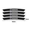 4Pcs Car Rims Wheels Curved Carbon Fiber Sticker Decals Auto Accessories For Volvo Rdesign AWD V50 V60 V90 S40 S60 S80 S90 V8 T6