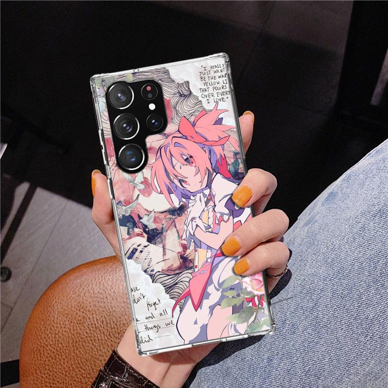 Madoka Magica Anime Phnoe Case for Samsung Galaxy S26 S25 Edge S23 S24 Ultra S22 Plus S21 S20 FE Unique Cover Soft Coque Galaxy