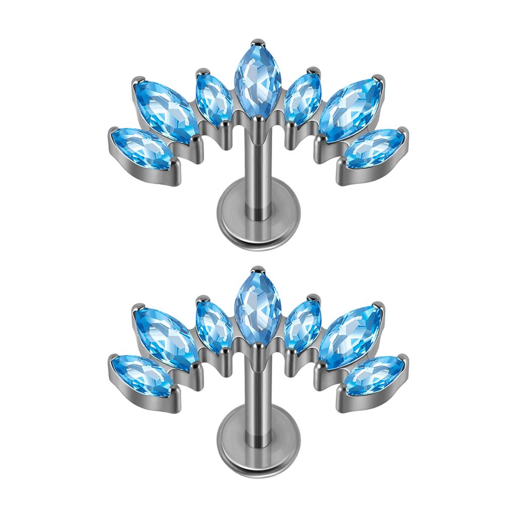 Elegant T Bar Threaded Cartilage Piercing Earring Modern Curved Designs Body Jewelry