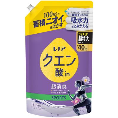 Lenor Citric Acid Super Deodorizing Clothes Rinse Refreshing Lily 1110ml Deodorizer, Sports, Scent, Refill,