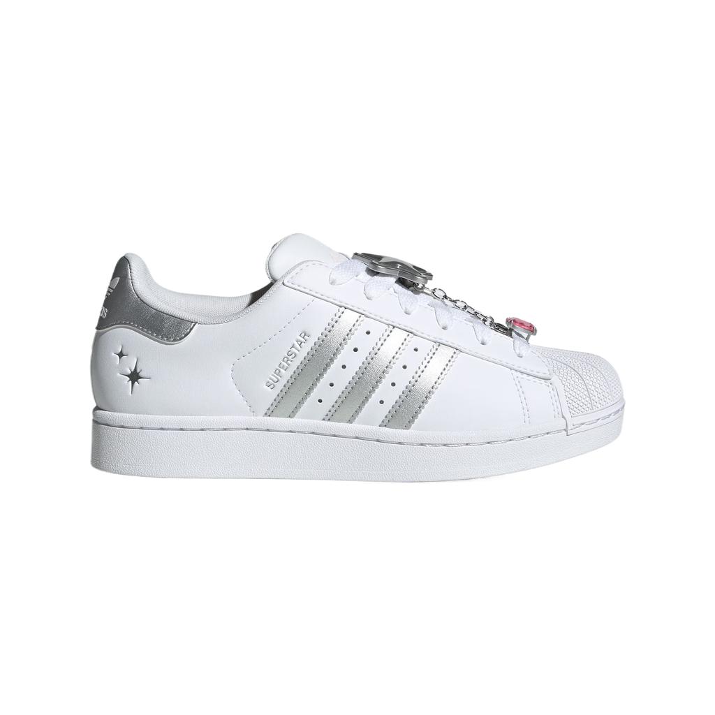 Adidas Originals Superstar II Comfortable Versatile Fashion Trendy Mid-Top Sneakers Women Sneakers White Silver JQ8777