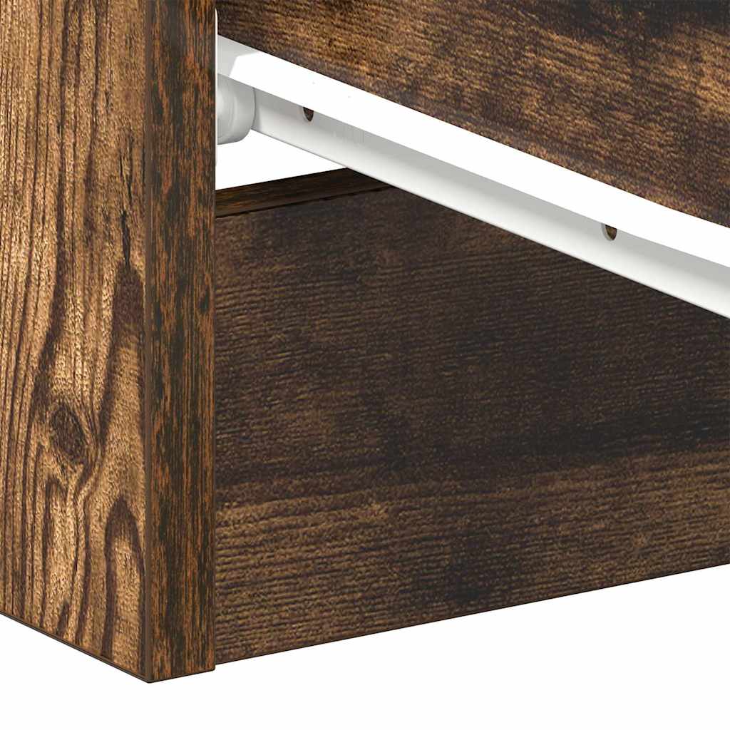 Nightstand Smoked Oak 38x35x56 Cm Wood Based Material