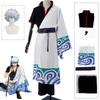 Gintama Anime SakMiGintoki Cosplay Costume, Wig, Kimono, Top, Pants, Body, Convention, Halloween, Christmas Event, Gift