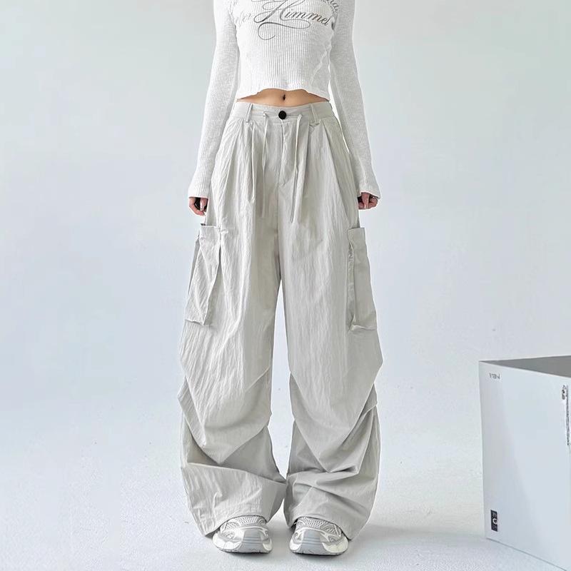 Damen Amerikanische Retro Fallschirmhose 2025: Unisex, Locker geschnitten, Hohe Taille, Weites Bein, Schnelltrocknender Cargo-Stil für den Herbst