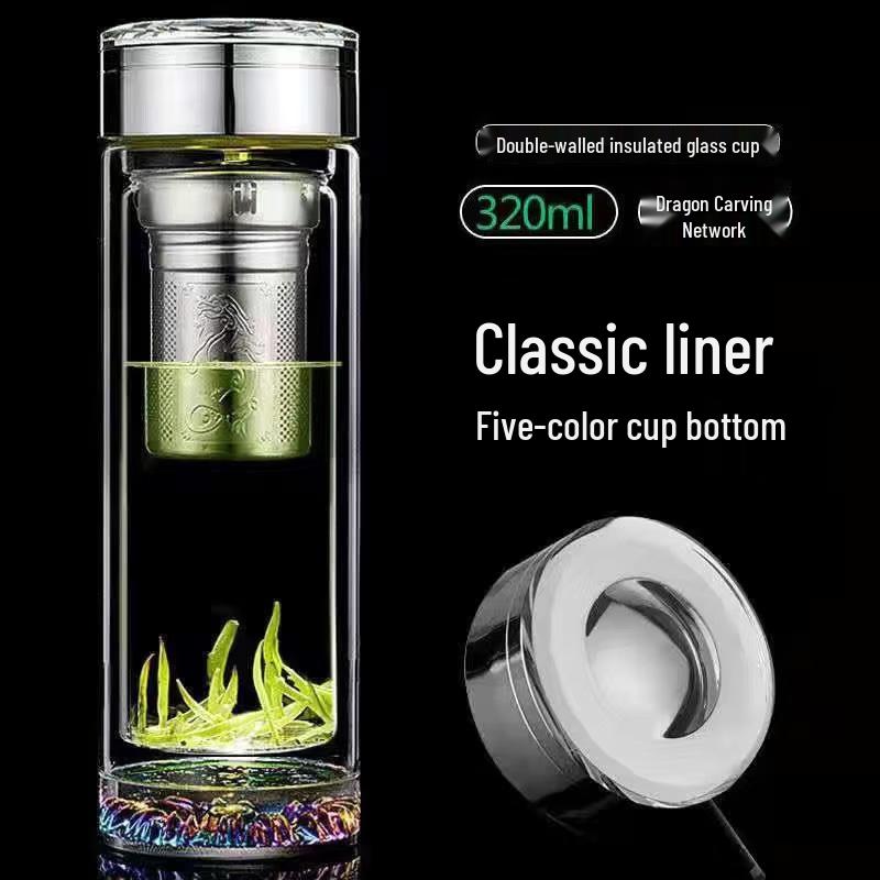 Yisijia Colorful Double-Layer Glass Tea Infuser Bottle