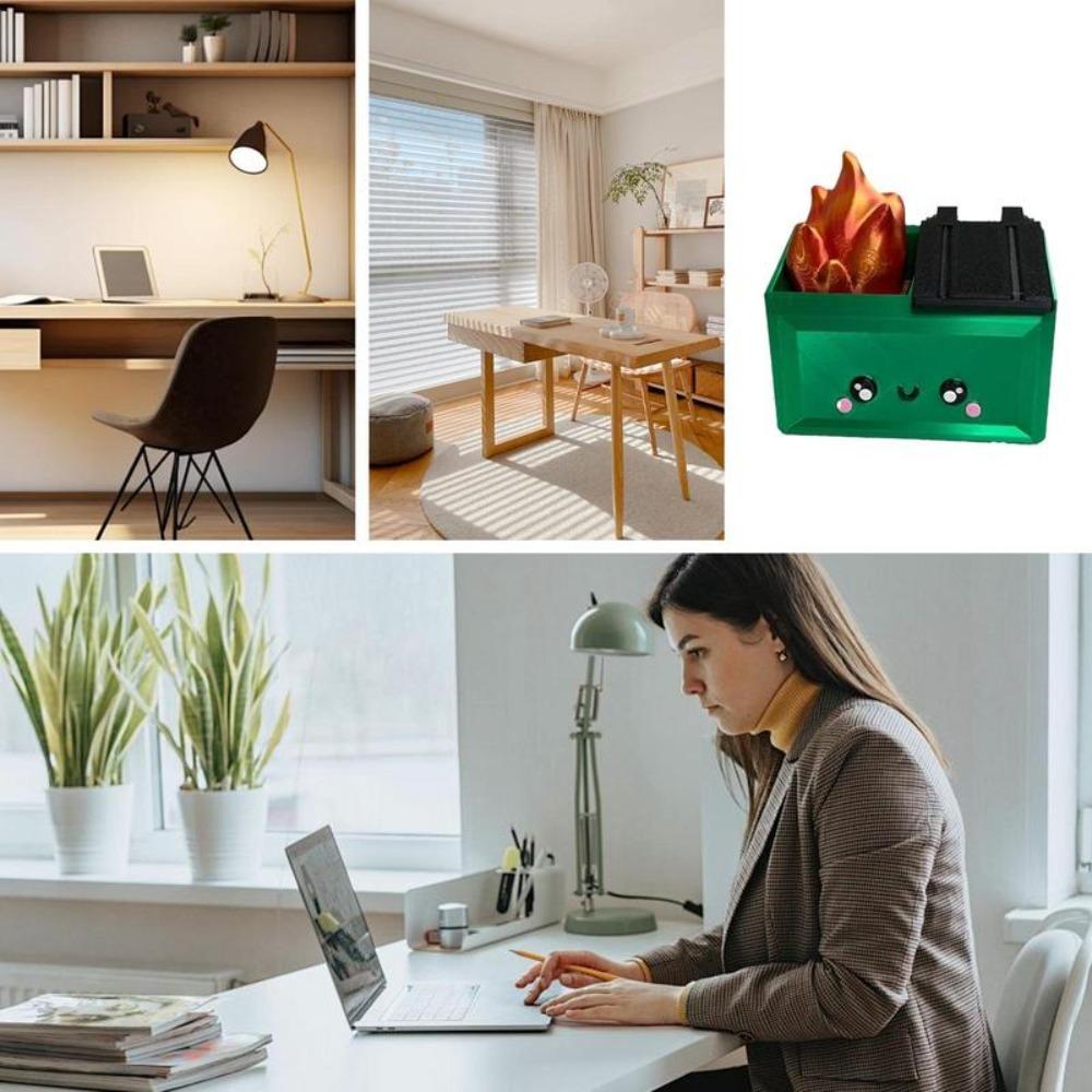 New Desk Decoration 3D Printed Dumpster Plastic Gift Dumpster Fire Ornament Fire Desk Figurine Bedside Shelf