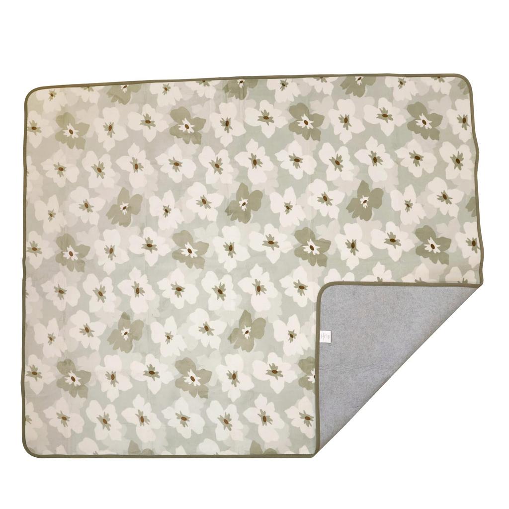 Marushin Rug, Greige Flower, 200 X 240 Cm, Hand Washable, Flannel Fabric, 0275051300