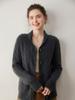 2025 Women's Cashmere Cable Knit Mandarin Collar Cardigan - Autumn/Winter, Long Sleeve, Seven-Needle & Thickened for Warmth