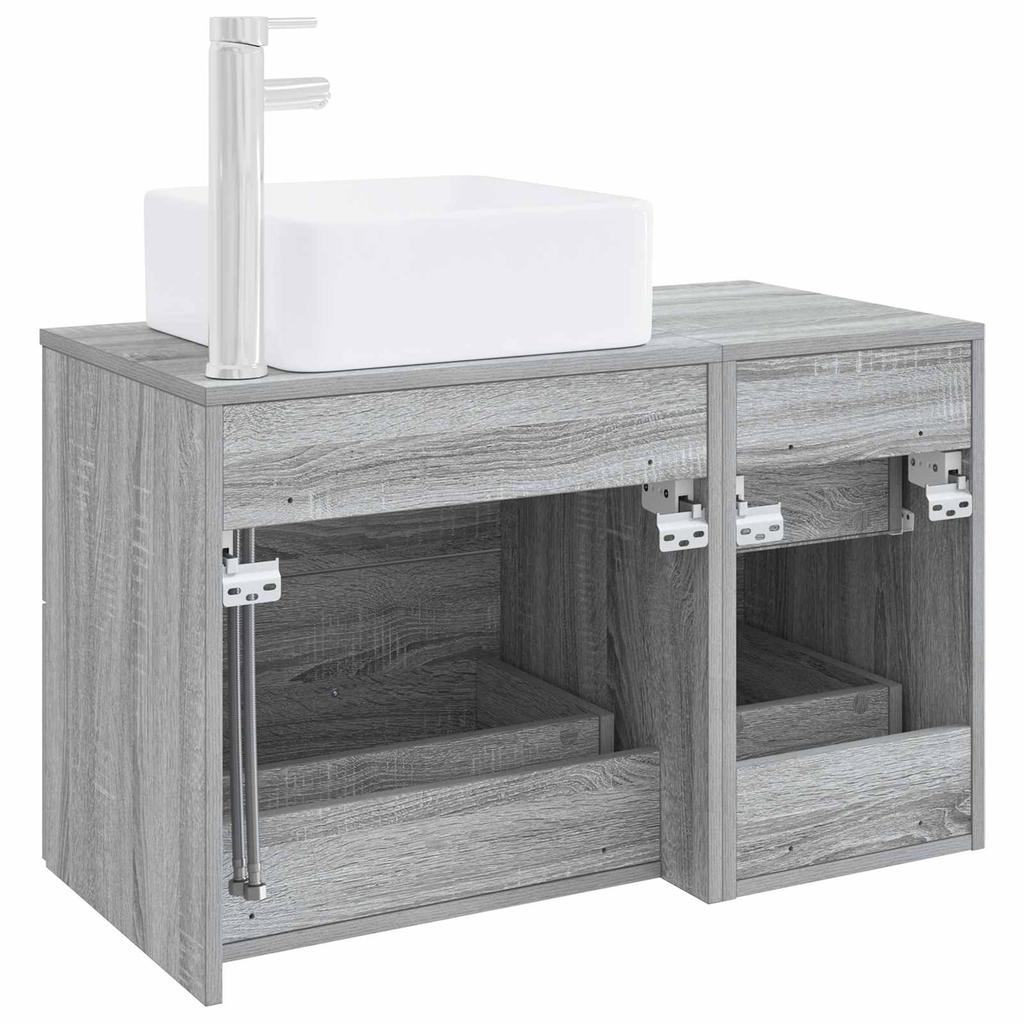 Bathroom Furniture Set 2 Pcs Grey Sonoma Particleboard