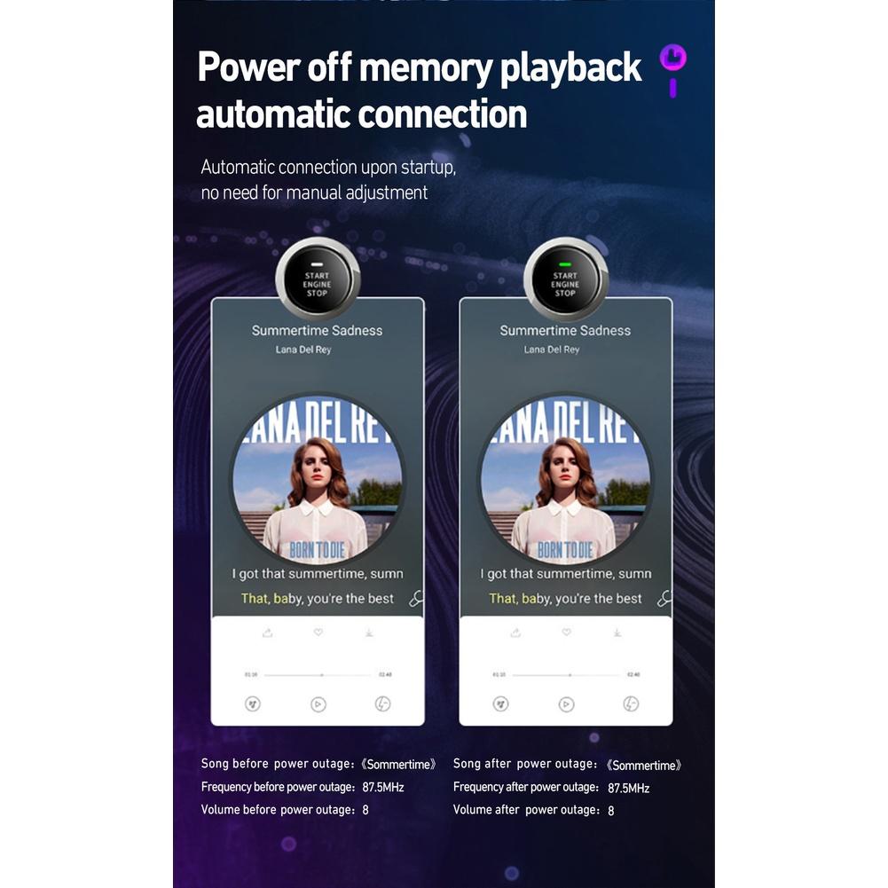 Wireless Car MP3 Player FM Transmitter with Hands Calling and USB C Fast Charging Dual USB Car Charger for 12 Volt Cars