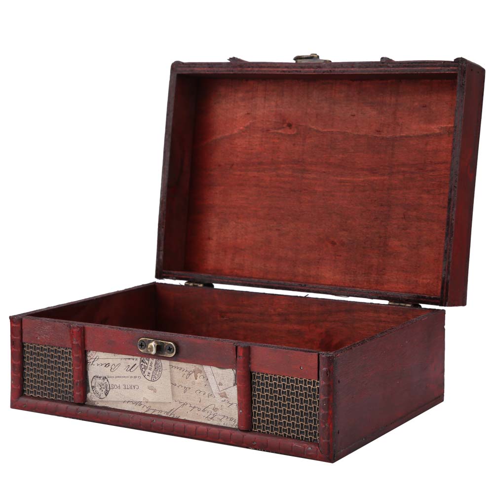 Vintage Wooden Jewelry Storage Box Handmade Wooden Decorative Book Box(Stamp)