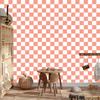 Checkerboard wallpaper, coral background, coral center, 50x1000