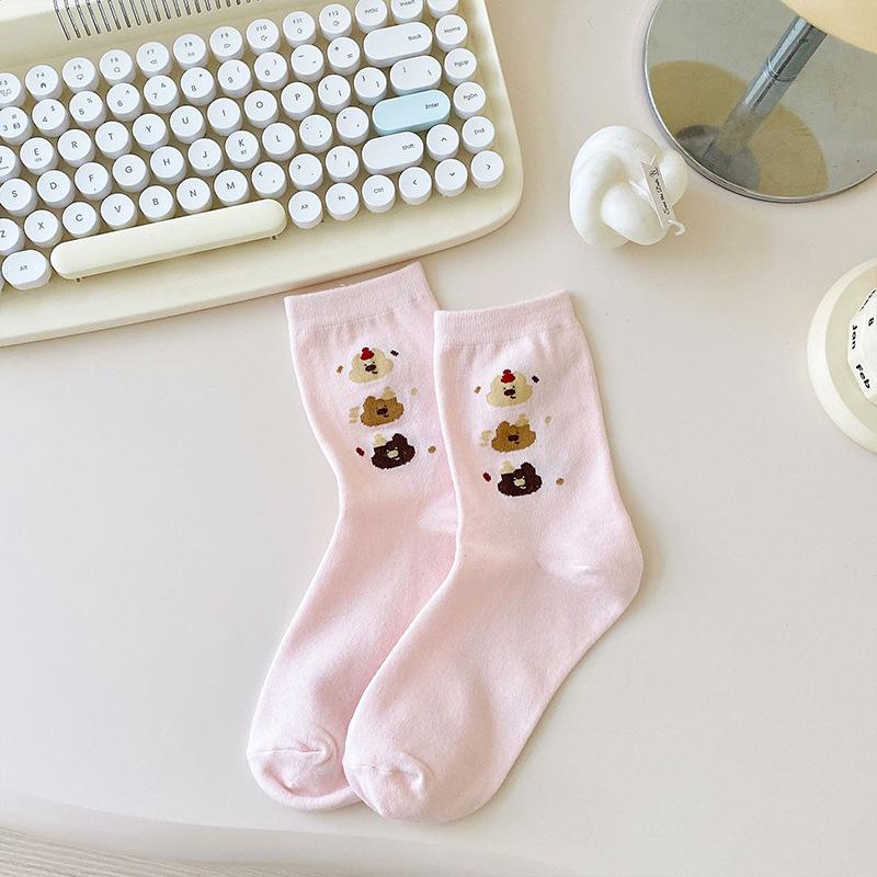Funny Socks Animals Cartoon Dog Print Japanese Kawaii Cute Socks Women Korean Style Casual Harajuku Streetwear Middle Tube Socks