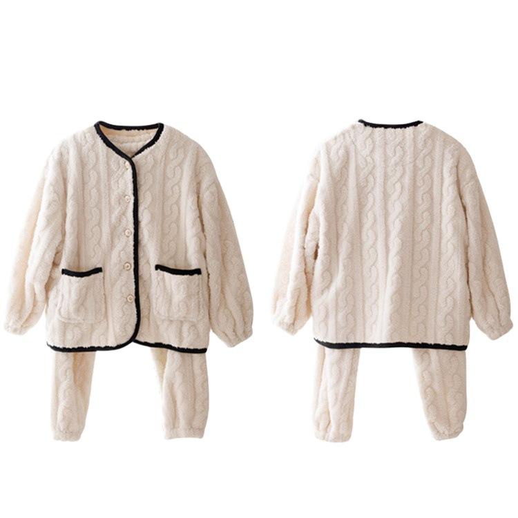 Compre Roupa de pijama de pijama de mulheres de outono e inverno engrossou  o pijama espesso barato — frete grátis, avaliações reais com fotos — Joom