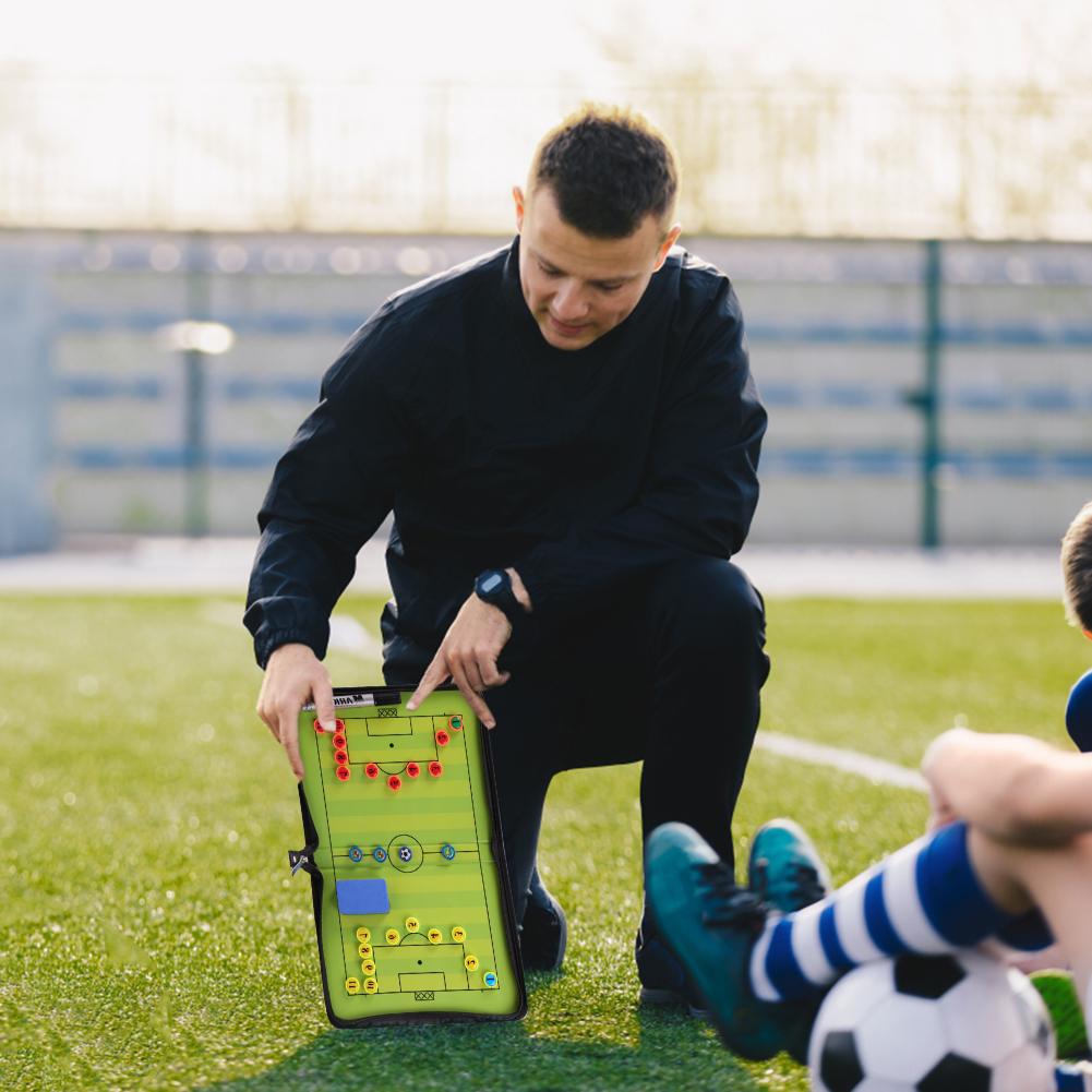 Football Folder Foldable Football Coaching Clipboard Zipper PU Leather for Match Training Portable Soccer Accessories China Mainland