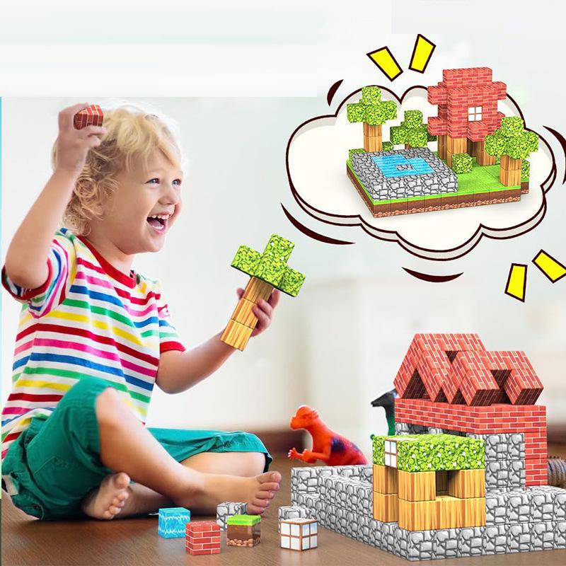 Magnetic World Forest Cube: Mini Magnetic Building Blocks Set