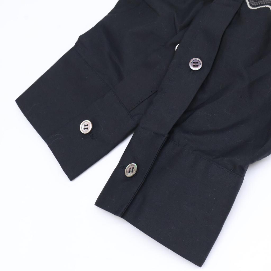 Sacai 19-04739 Fair Isle Embroidery Side Zip Shirt Blouson/ Jacket 2 blackUsed