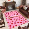 Hearts Theme Crystal Velvet Floor Rug Personalized Custom Name Text Warm Carpet Home Decoration