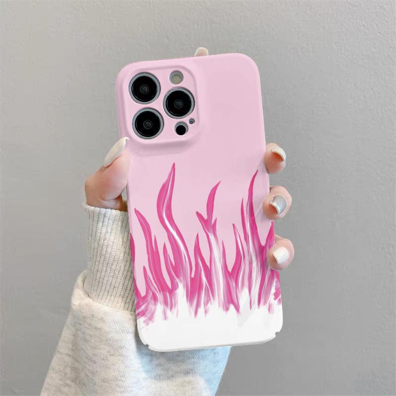 Pink Flame Phone Case for Apple 17/16PM/15/i13Pro12/11/X iPhone 13 Mini