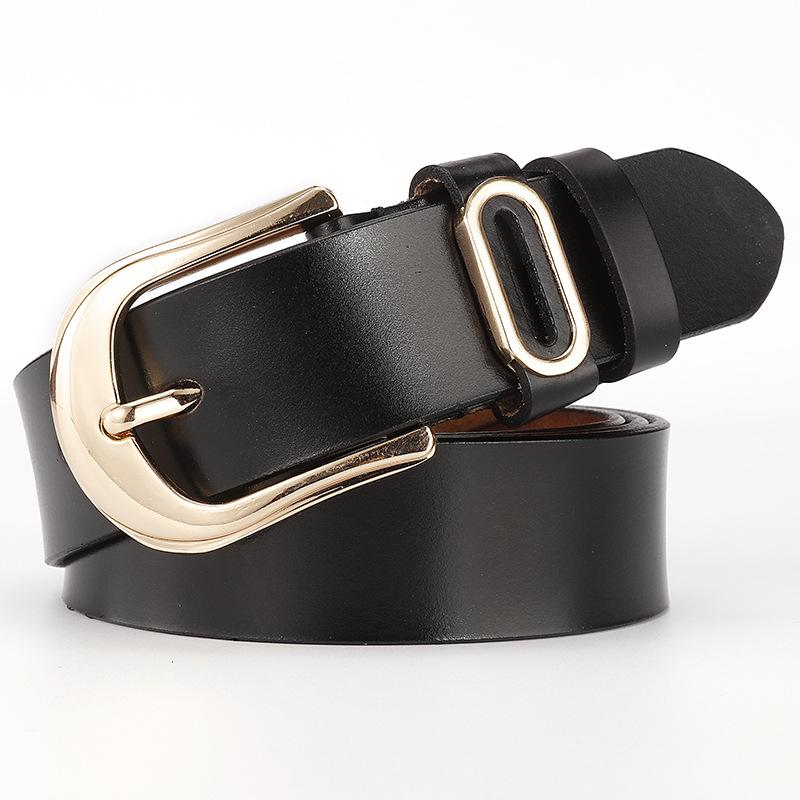Leather Genuine Women Belt Metal Pin Buckle Jeans Waist Belt Decoration Fashion