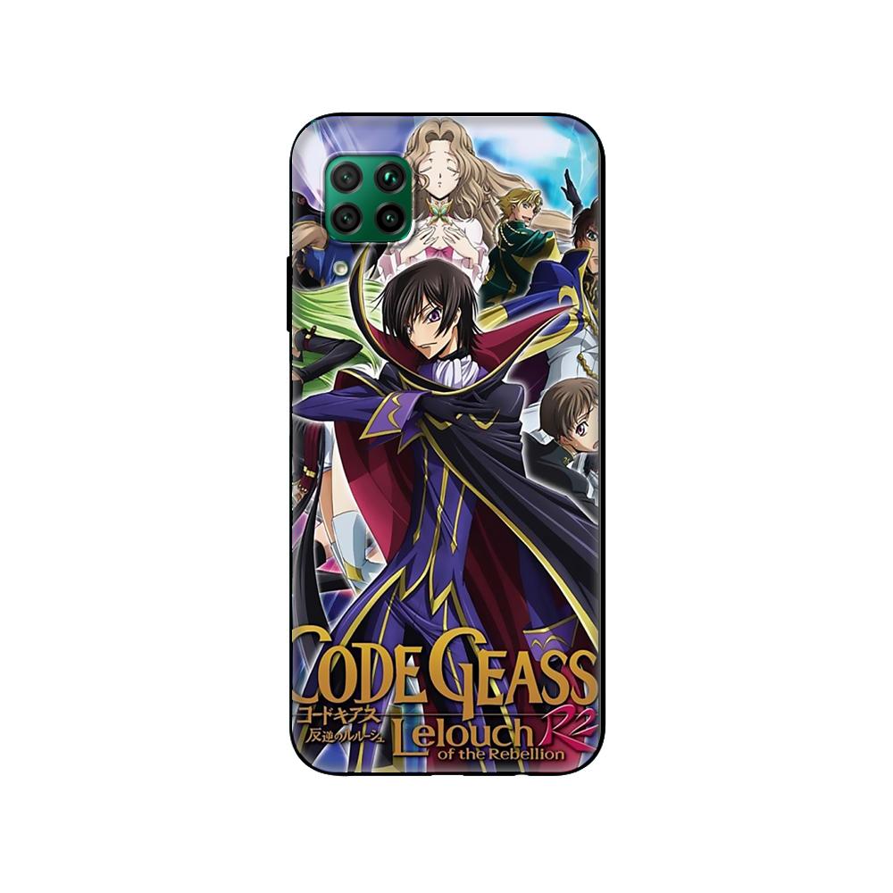 Schwarze TPU-Hülle für Huawei P30 Lite P30 Pro P40 Hülle für Huawei P40 LITE E P Smart 2020 Hülle Cover Japanischer Anime Code Geass