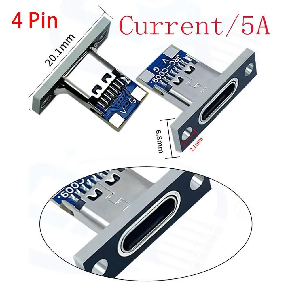 

10 шт. с винтовой фиксирующей пластиной гнездовой разъем для зарядки порт USB Type-C 4 Pin