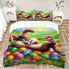 3pcs Easter Bunny Bedding Set - Includes One Quilt Cover and Two Pillowcases (No Core) - Festive Gift for Bedroom and Guest Room Decoration