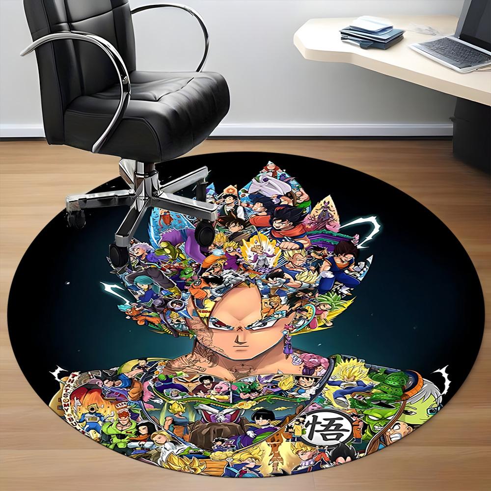 1pc Dragon Ball Characters Office Round Area Rug,  Under Office Chairs Bedroom Living Room Home Decor A0926189