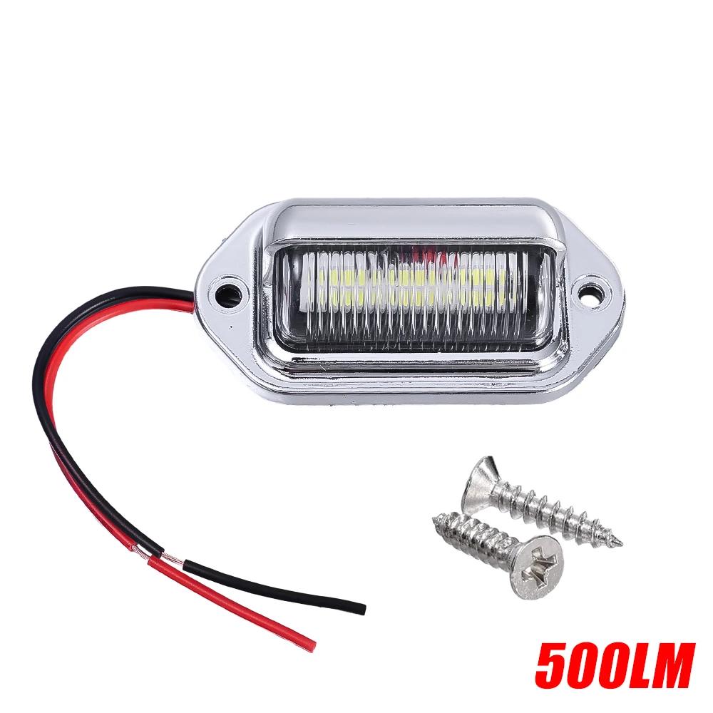 1/2 Stück Auto Kennzeichenbeleuchtung Universal 6 LED LKW Wohnmobil Anhänger Heck Kennzeichen Weiß Leuchtmittel Wasserdicht 12-24V