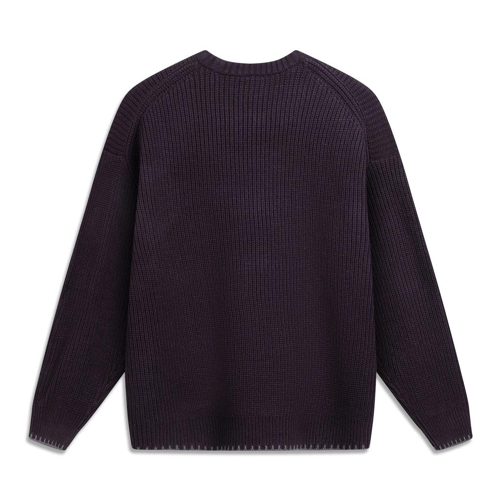 Li Ning Wade Series Round Neck Pullover Casual Printed Long Sleeve Knit Sweater Men Sweater AMBV423-3