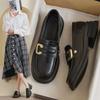 Leather Small Leather Shoes Women's New Spring and Autumn Black Loafer Large Size Flat-bottomed Doudou Soft-soled Single Shoes