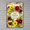 Vintage Metal Wall Art Fred P Burk Co Floral Tin Sign for Garden Porch Decoration