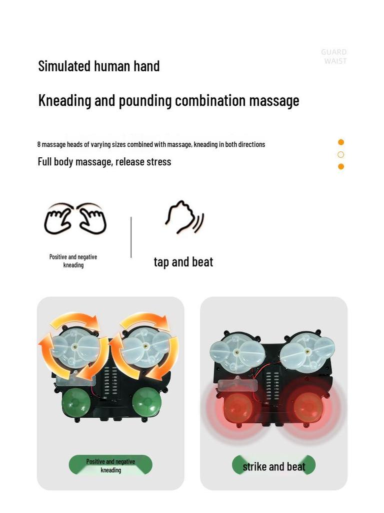 Percussion Shoulder, Neck, and Lumbar Full Body Massage Cushion with Kneading Massage Pad.