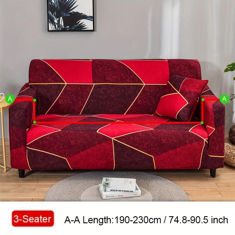 1PC Stretch Geometric Pattern Sofa Cover Printed Spandex Sofa Slipcover Couch Cover Furniture Protector For Bedroom Office Living Room Home Decor