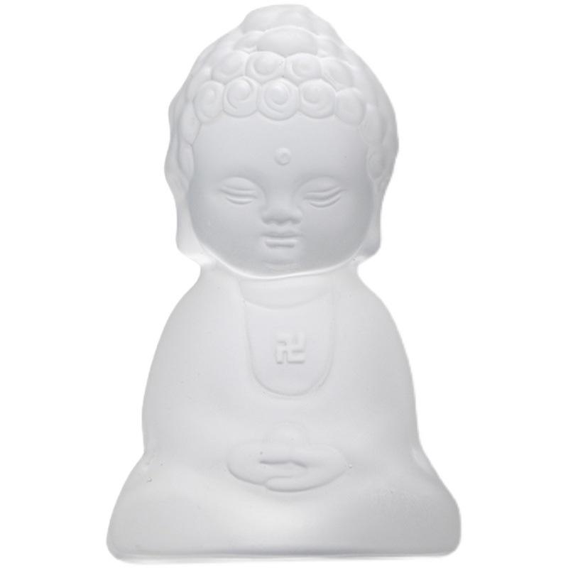 1pc glass little monk tea pet ornament zen glass Rulai small Buddha statue kung fu tea set tea tray tea ceremony accessories