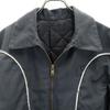OLD 80s 90s Zip jacket gray Quilted back Men's Used
