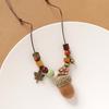 Retro literary necklace, natural plant fruit acorn pendant, long sweater chain, niche accessories