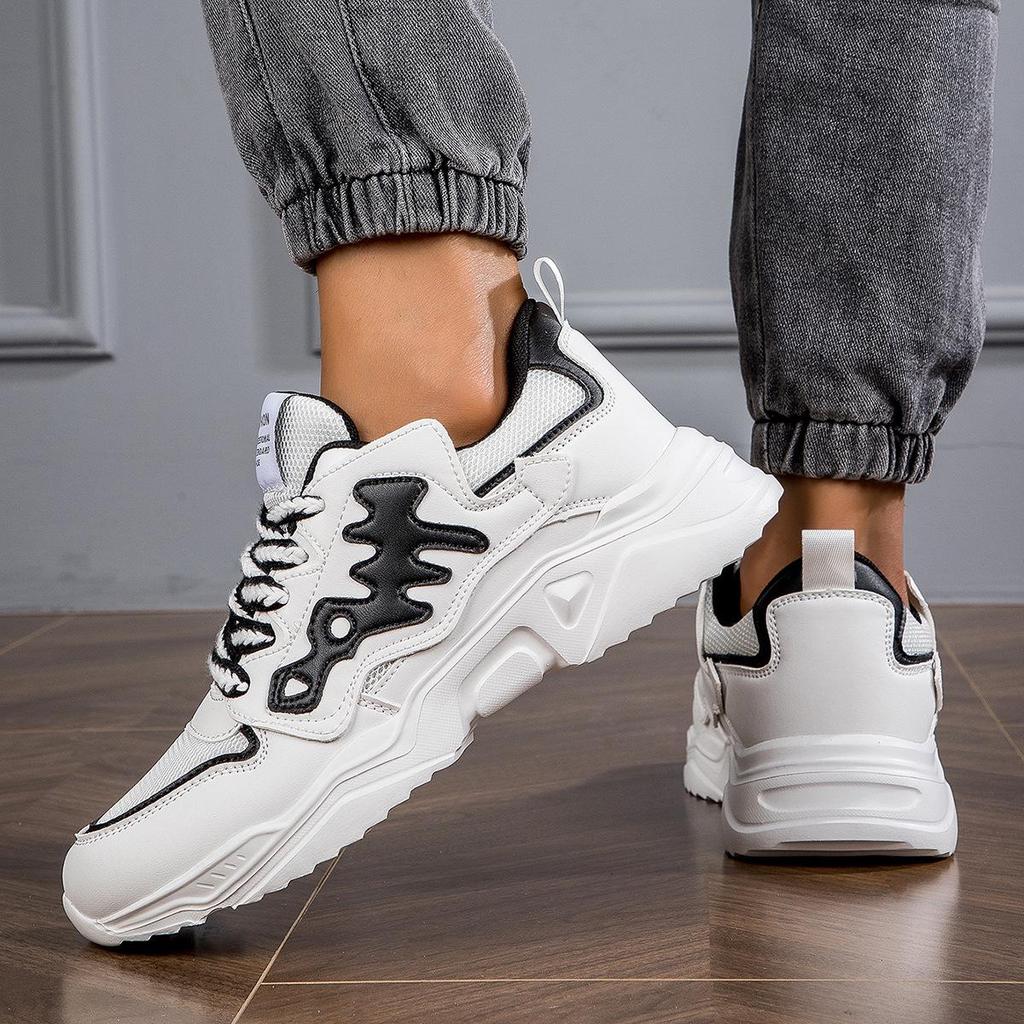Cross-Border Trendy Men's Thick-Soled Lace-Up Sports Running Dad Shoes
