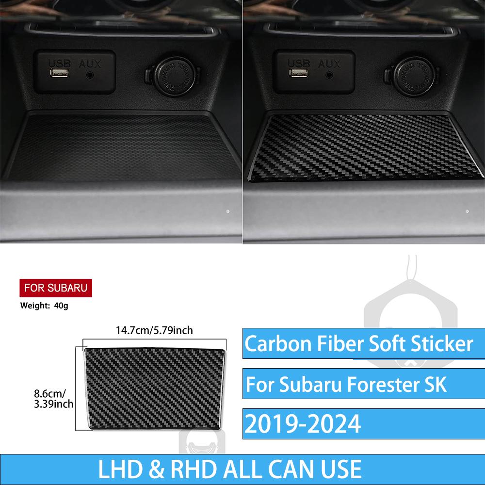 Real Carbon Fiber Car Accessories Gear Air Vent Set Trim Cover Soft Sticker For Subaru Forester SK      2024