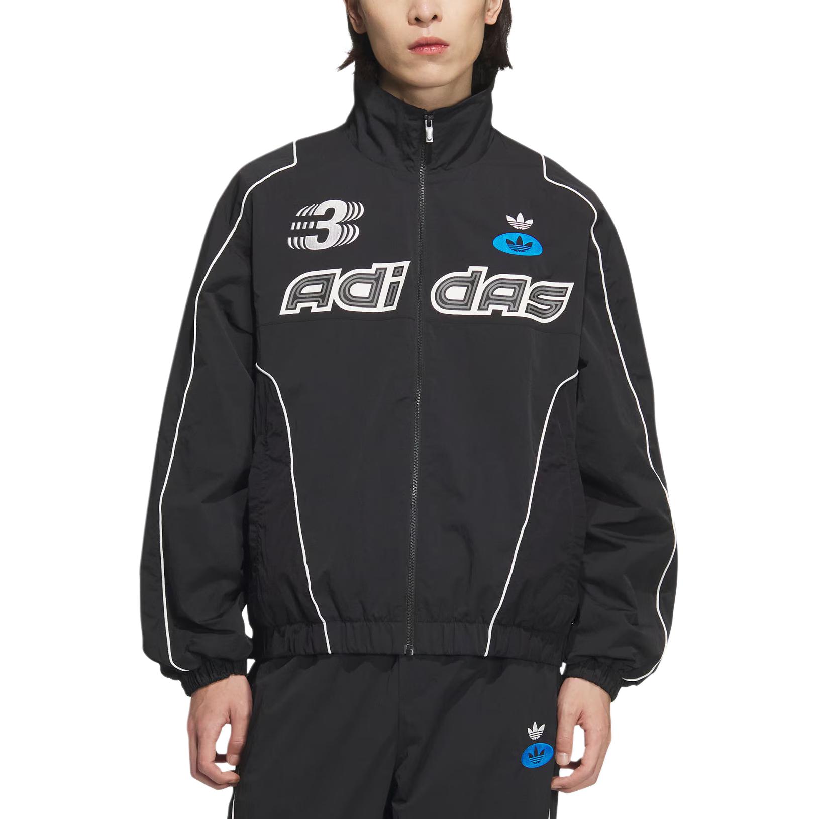 海外限定S ADIDAS レーシングジャケット black JM8033 ADIDAS】Originals レーシングジャケット black☆追跡可 (adidas