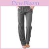 Casual Womens Cotton Linen Drawstring Wide Leg Pants For Summer Comfort