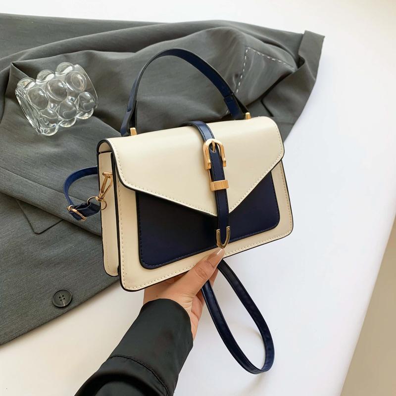 

2024 летняя новая модная сумка на одно плечо с диагональю в стиле ретро, маленькая квадратная сумка, простая модная сумка-мессенджер, женская сумка синий