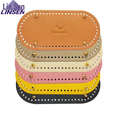 Base de Bolsa de Crochê Feita à Mão Hyuna - Fundo de Bolsa Tecido de Couro de Qualidade com Acessório de Logotipo
