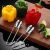 2 Stücke Rote Paprika Entkerner Edelstahl Obst Gemüse Entkerner & Pitter Remover Pfeffer Cutter Deseeder Küchenutensilien