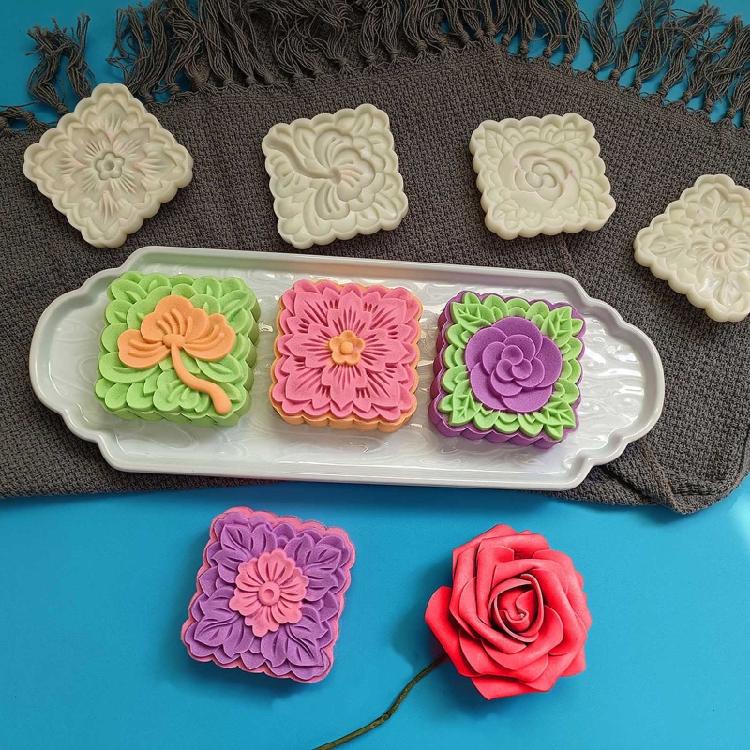 Moon Cake Mold for Creative Flower Shape DIY Baking Mold for Mid-Autumn Festival