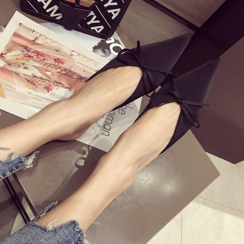 Sandals Baotou Women's Summer Half Slippers Pointed Heel Low Heel Sandals Lazy Shoes