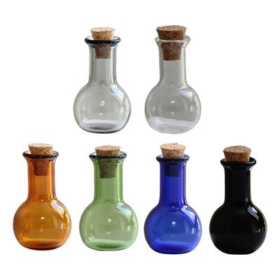 6 Pezzi Mini Bottiglie di Vetro con Tappo di Sughero Bottiglia dei Desideri Piccola