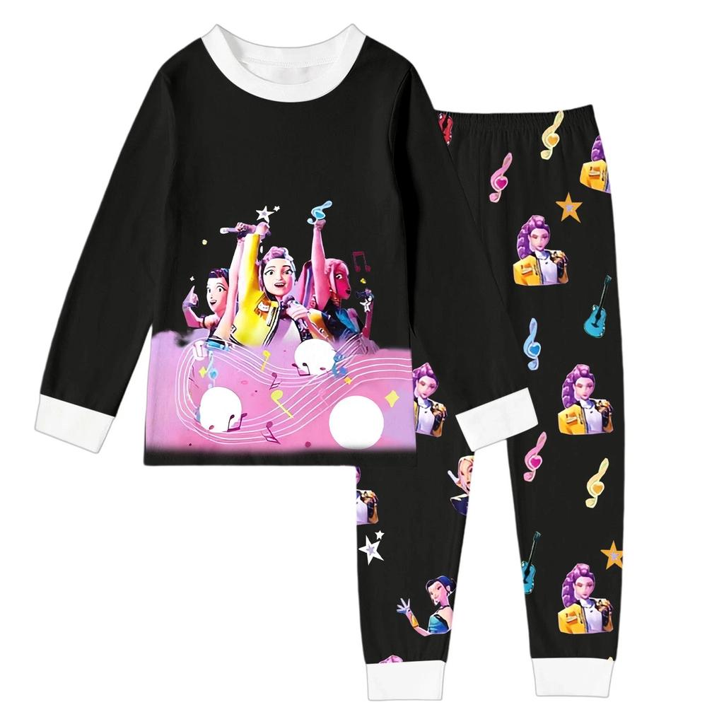 Girls Witch  Round Neck Printed Children's Clothing Set