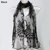 Women Peacock Flower Embroidered Lace Scarf Long Soft Wrap Shawl KTB